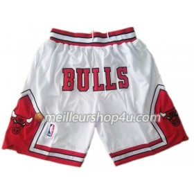 Homme NBA Chicago Bulls Shorts à poche Blanc Swingman
